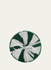 Sudha Pennathur Red & Green Striped Beaded Coasters, Set Of 4