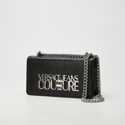 Versace 范思哲 Jeans Couture 23秋冬女士logo Lock小方包单肩背包 黑色
