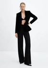 Mango Velvet Blazer Black