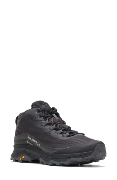 Merrell Moab Speed Gore-tex® Mid Hiking Shoe In Black/ Asphalt
