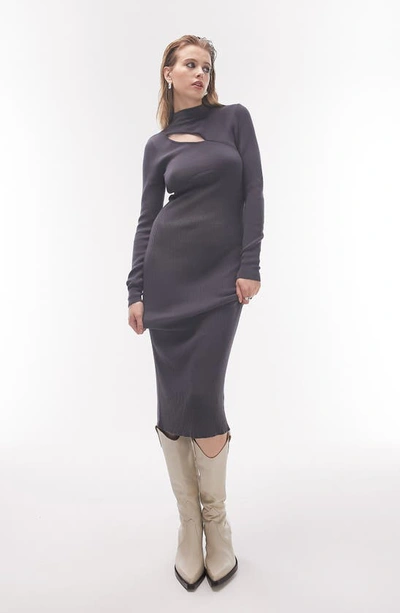 topshop long sleeve sweater dress NWT Topshop Size S Oversize Long Sleeve Mini Sweater Dress Grey MSRP $75