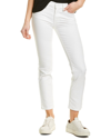 TORY BURCH TORY BURCH SANDY SUPERSTONE WASHED WHITE CROPPED STRAIGHT LEG JEAN