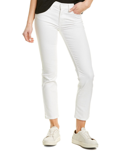 Tory Burch Sandy Superstone Washed White Cropped Straight Leg Jean