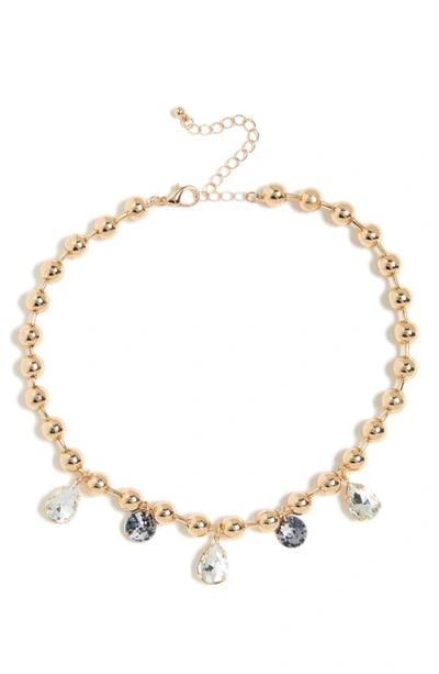 Melrose And Market Shakey Charm Ball Chain Necklace In Clear- Black- Gold