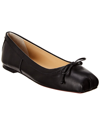 Christian Louboutin Mamadrague Napa Bow Red Sole Ballerina Flats In Black