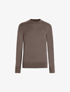 Allsaints Mens Vole Brown Mar Mode Merino Wool Jumper