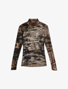 Ted Baker Womens Sofiy Foil-print High-neck Stretch-mesh Top