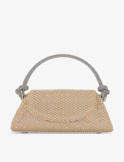 Dune Nude-metallic Brynleys Bead-embellished Woven Grab Bag