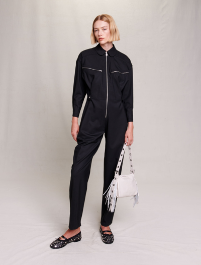 Maje Women's Wide-leg Jumpsuit In Black