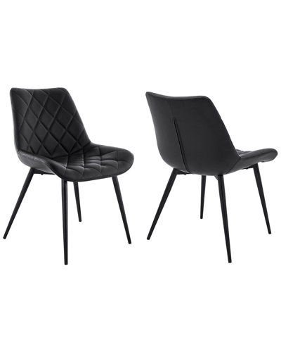 Armen Living Loralie Metal Dining Chairs, Set Of 2 In Black