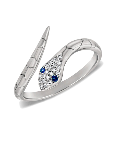 Sabrina Designs 14k 0.08 Ct. Tw. Diamond & Sapphire Snake Ring In Gold