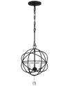 Crystorama Solaris 3-light Black Mini Chandelier In Black