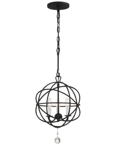 Crystorama Solaris 3-light Black Mini Chandelier