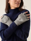 White + Warren Cashmere Pop Top Glove In Grey Heather In Grey Heather