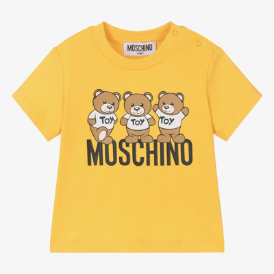 Moschino Baby Babies' Yellow Cotton Teddy Bear T-shirt