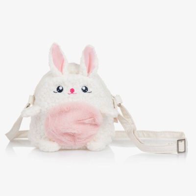 Souza Kids' Girls Ivory Bouclé Bunny Bag (14cm) In Pink