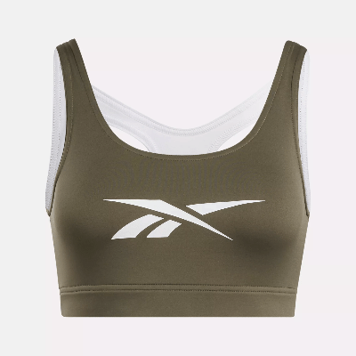 Reebok Workout Ready Sports Bra In Green