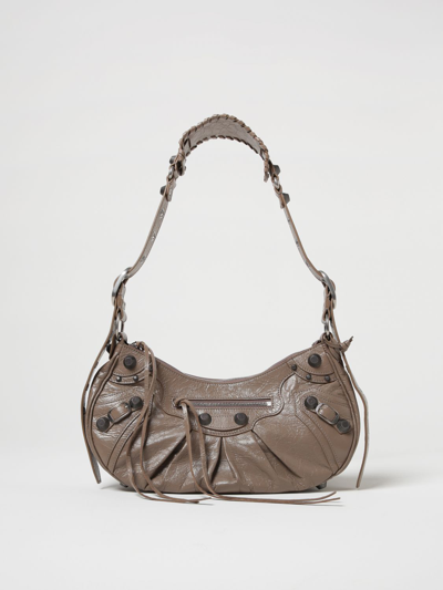 Balenciaga Le Cagole Bag In Arena Leather In Brown