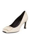 Roger Vivier Belle Vivier Trompette Leather 70mm Pumps, Off White In Off White