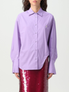 Attico Eliza Cut-out Hem Shirt In Lavander