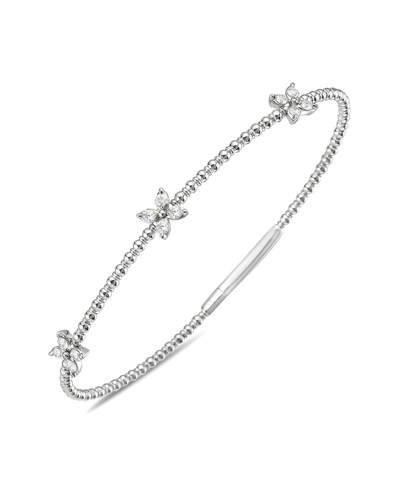 Forever Creations Usa Inc. Forever Creations 14k 0.40 Ct. Tw. Diamond Flexible Bangle Bracelet In Metallic