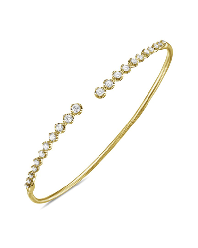 Forever Creations Usa Inc. Forever Creations 14k 0.75 Ct. Tw. Diamond Graduated Flexible Bangle Bracelet In Gold