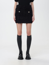 Pinko Salamandra Frayed Knitted Miniskirt In Black