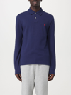 Polo Ralph Lauren Icon Logo Long Sleeved Polo In Blue