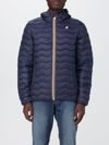 K-way Logo-patch Hooded Padded Jacket In Blue