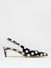 Marni Black Polka Dot Slingback In Black