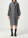 Patou Voluminous Coat With Long Sleeves. In Grey