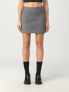 Patou Textured-knit Mini Skirt In Grey