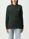 FRED PERRY POLO SHIRT FRED PERRY WOMAN COLOR GREEN,E75230012