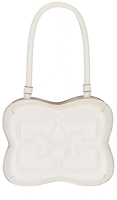 Ganni Butterfly Top Handle Bag In Cream