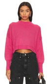 Free People Easy Street Crop Pullover In Fuchsia