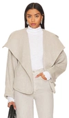 Free People Mina Tie Belt Jacket In Light Grey