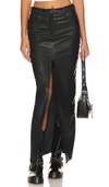 Superdown Alina Faux Leather Skirt In Black