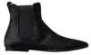 DOLCE & GABBANA DOLCE & GABBANA BLACK LEATHER CHELSEA MEN ANKLE BOOTS MEN'S SHOES