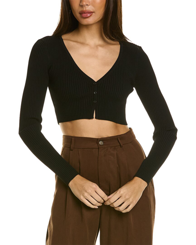 A.l.c Hallie Rib-knit Cropped Cardigan In Black