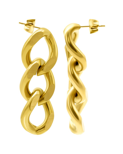 Adornia 14k Plated Curb Chain Earrings In Gold