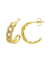 Adornia 14k Plated Cz Curb Chain Huggie Hoops