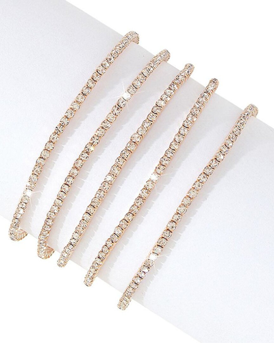 Adornia 14k Plated Cystal Stretch Bracelet Set