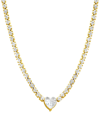Adornia Water Resistant Crystal Heart Tennis Chain Necklace Gold