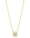 ADORNIA FINE ADORNIA FINE JEWELRY 14K PLATED 5.00 CT. TW. MOONSTONE CZ EVIL EYE TABLET NECKLACE
