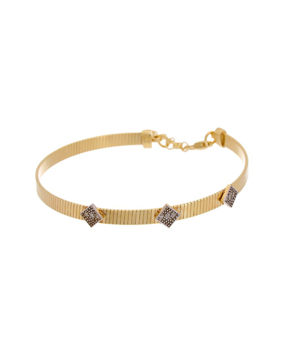 Meshmerise 18k Over Silver 0.05 Ct. Tw. Diamond Bangle Bracelet