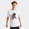 Nike Jordan Men's Air Jumpman Logo Graphic T-shirt In White/gym Red/black
