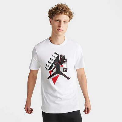 Nike Jordan Men's Air Jumpman Logo Graphic T-shirt In White/gym Red/black