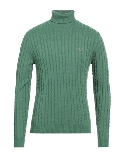 Sun 68 Man Turtleneck Green Size Xl Merino Wool, Viscose, Polyamide, Cashmere In Green