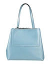 Gianni Notaro Woman Handbag Sky Blue Size - Soft Leather