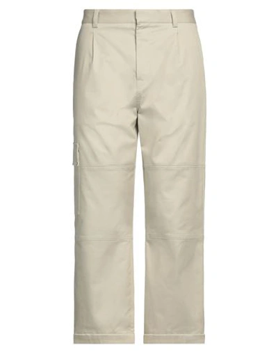 Loewe Man Pants Khaki Size 34 Cotton, Polyurethane, Lambskin In Beige